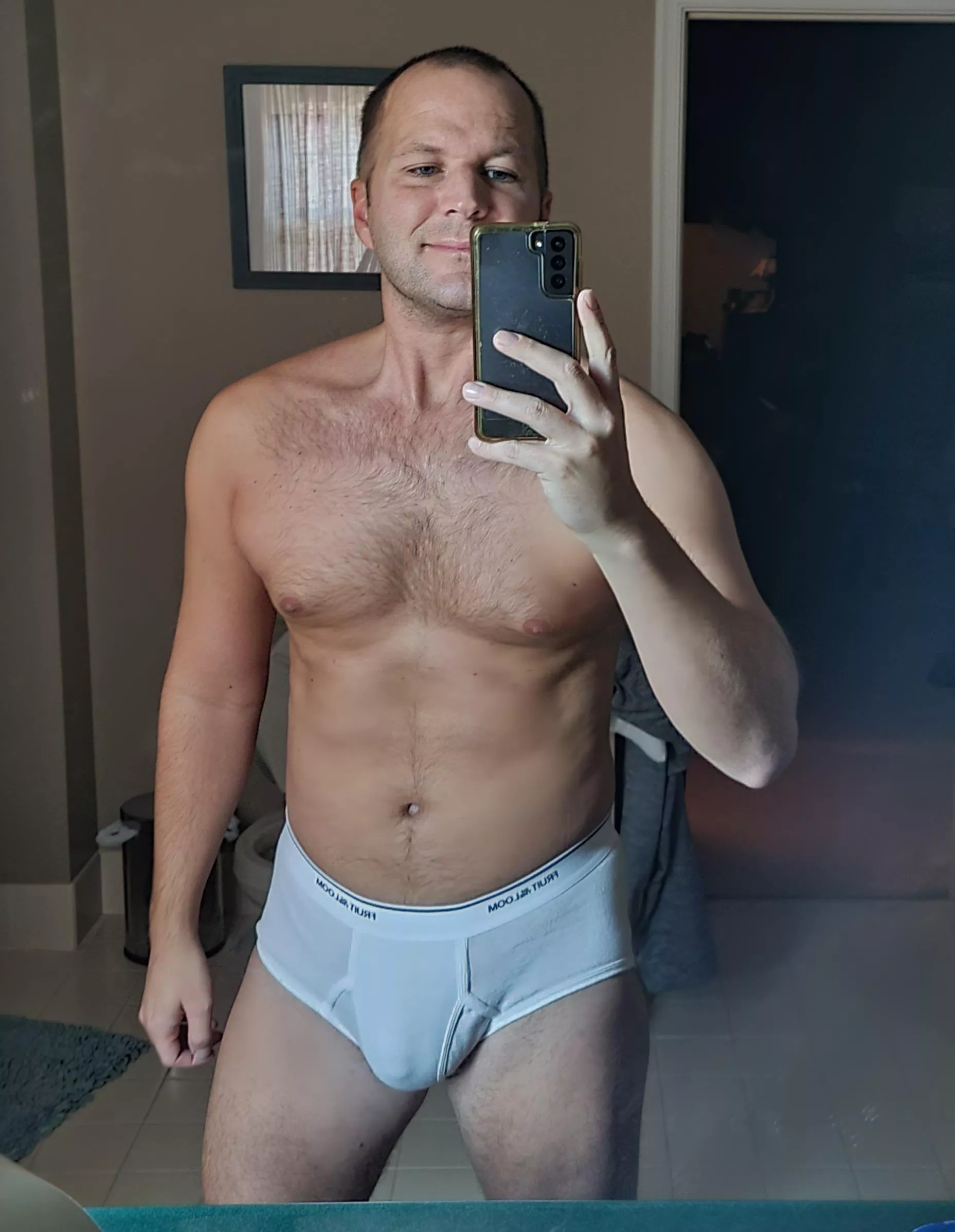 Waking up in my favorite briefs. Anyone remember growing up and seeing someone in their briefs in the morning?[36]