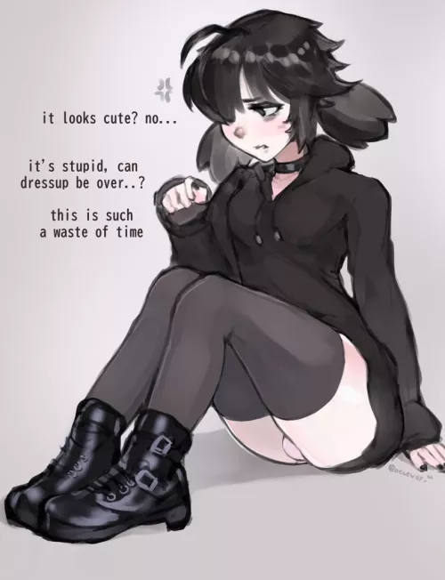 You wanted a goth gf? Well I can try my best even though I’m a bit embarrassed.