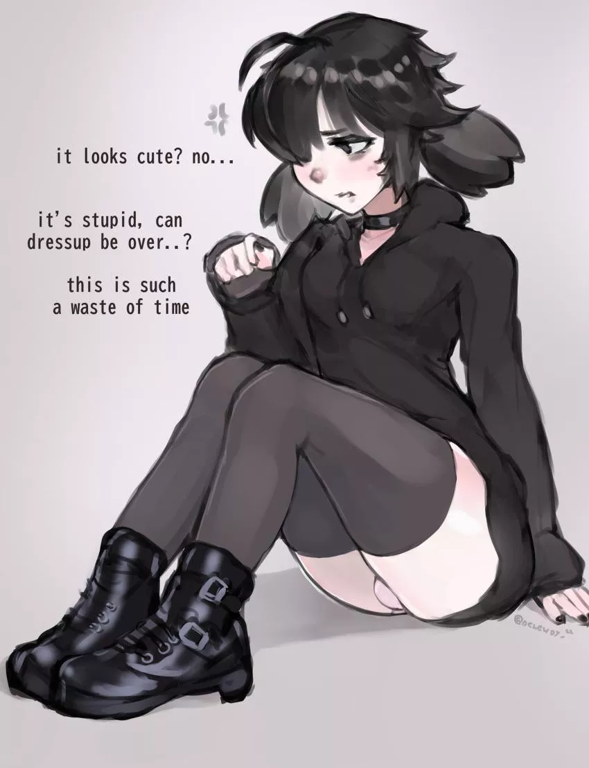 You wanted a goth gf? Well I can try my best even though I’m a bit embarrassed.