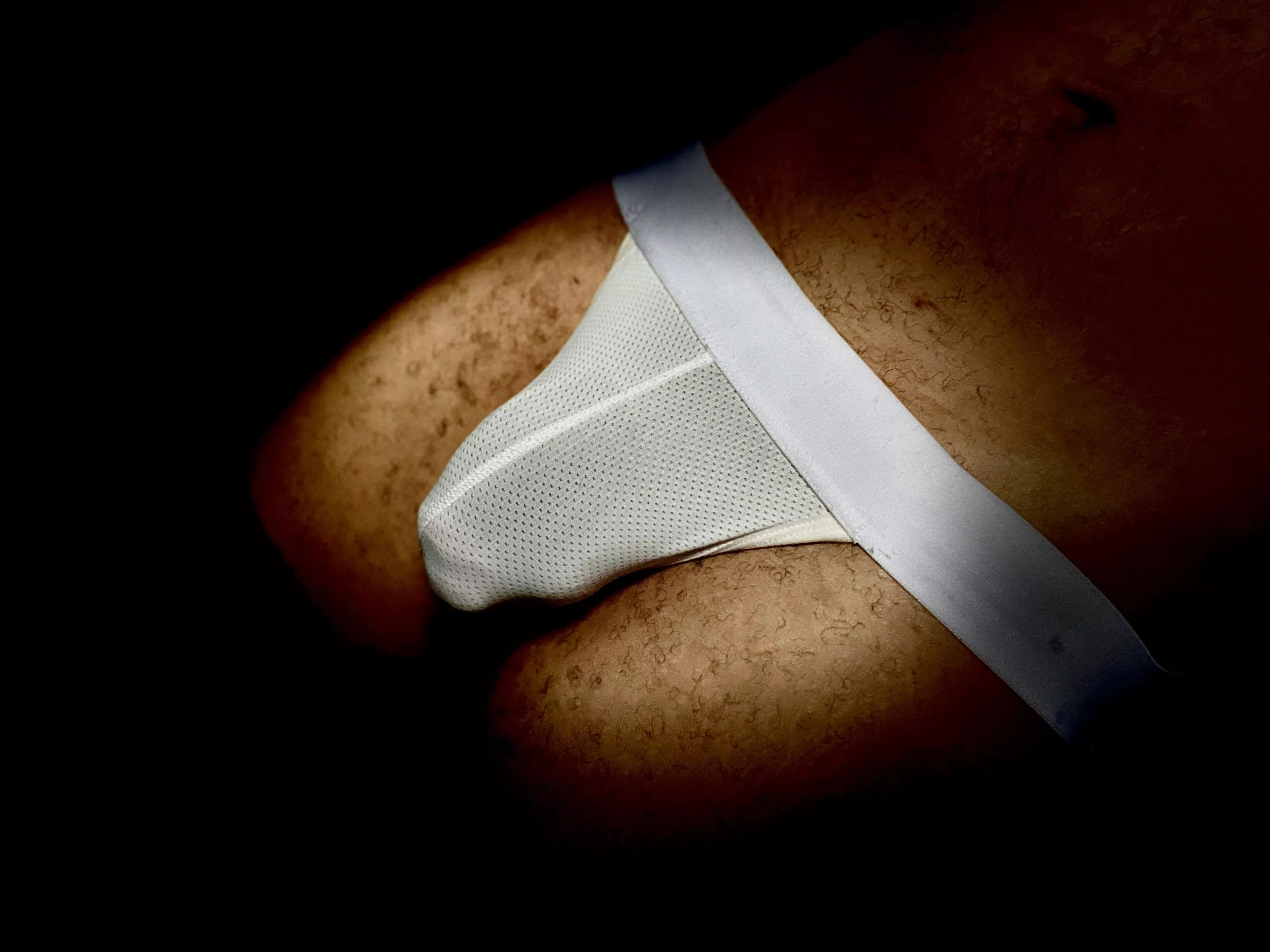 All white with the double stacked primal cock rings faintly visible⭕️🥜✨😈🍆