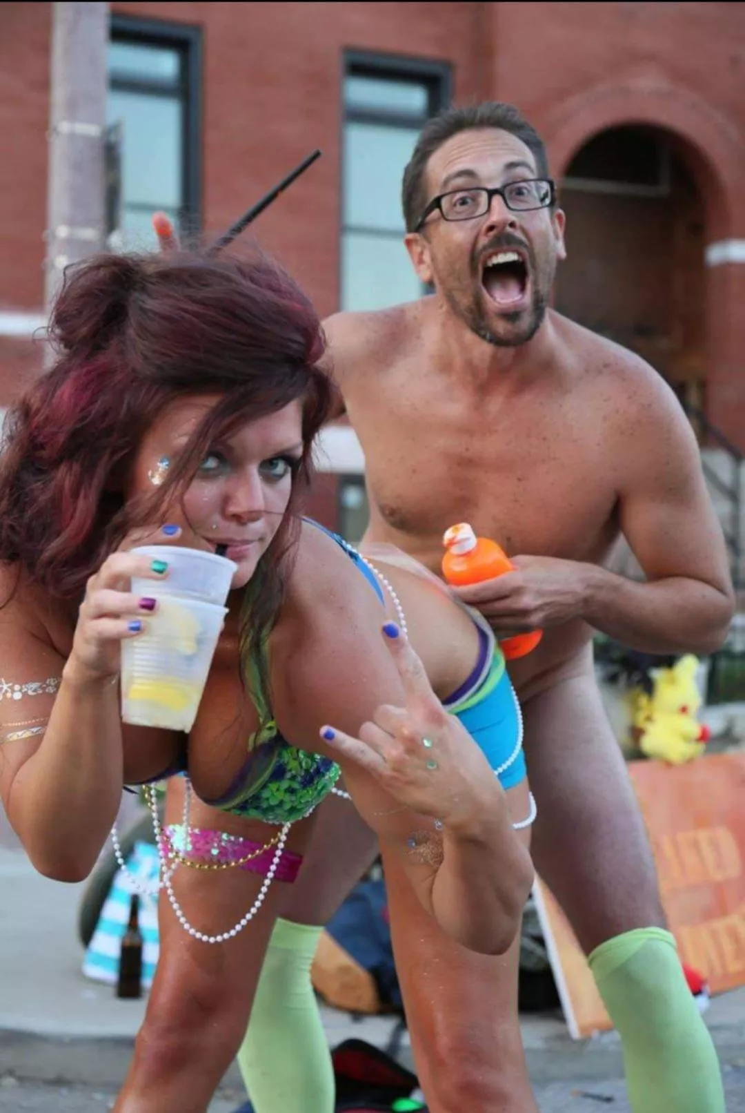 Andrea wanted to be body painted.