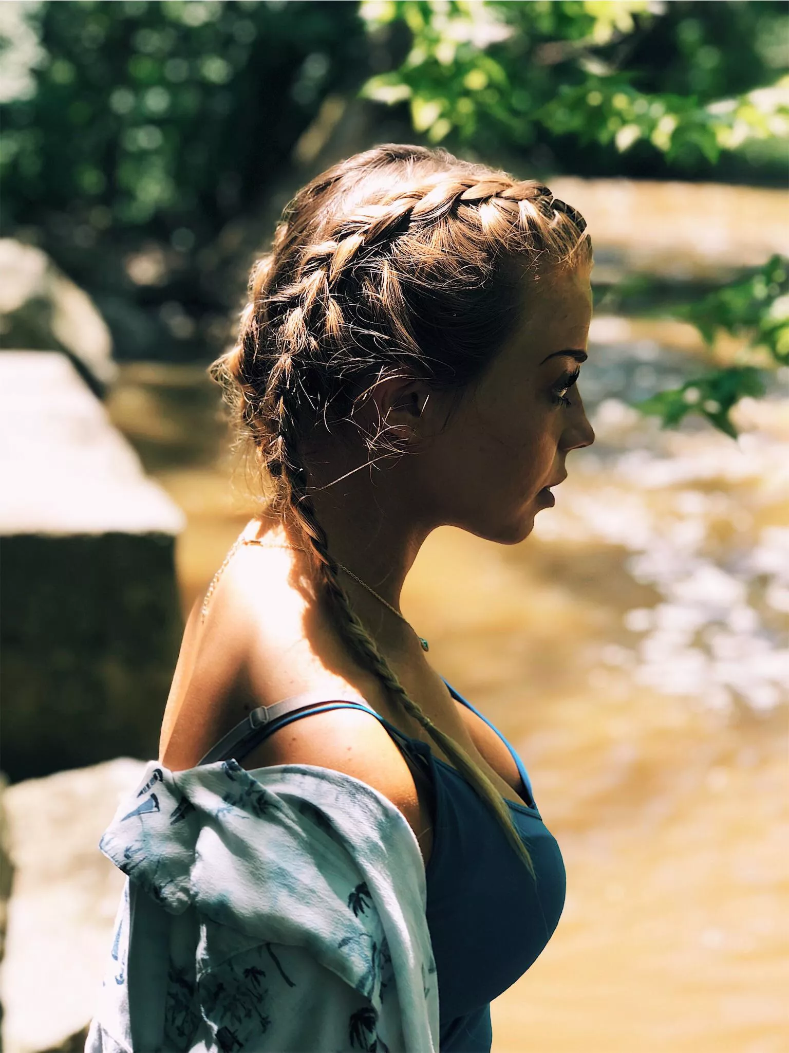 Braided up college blonde