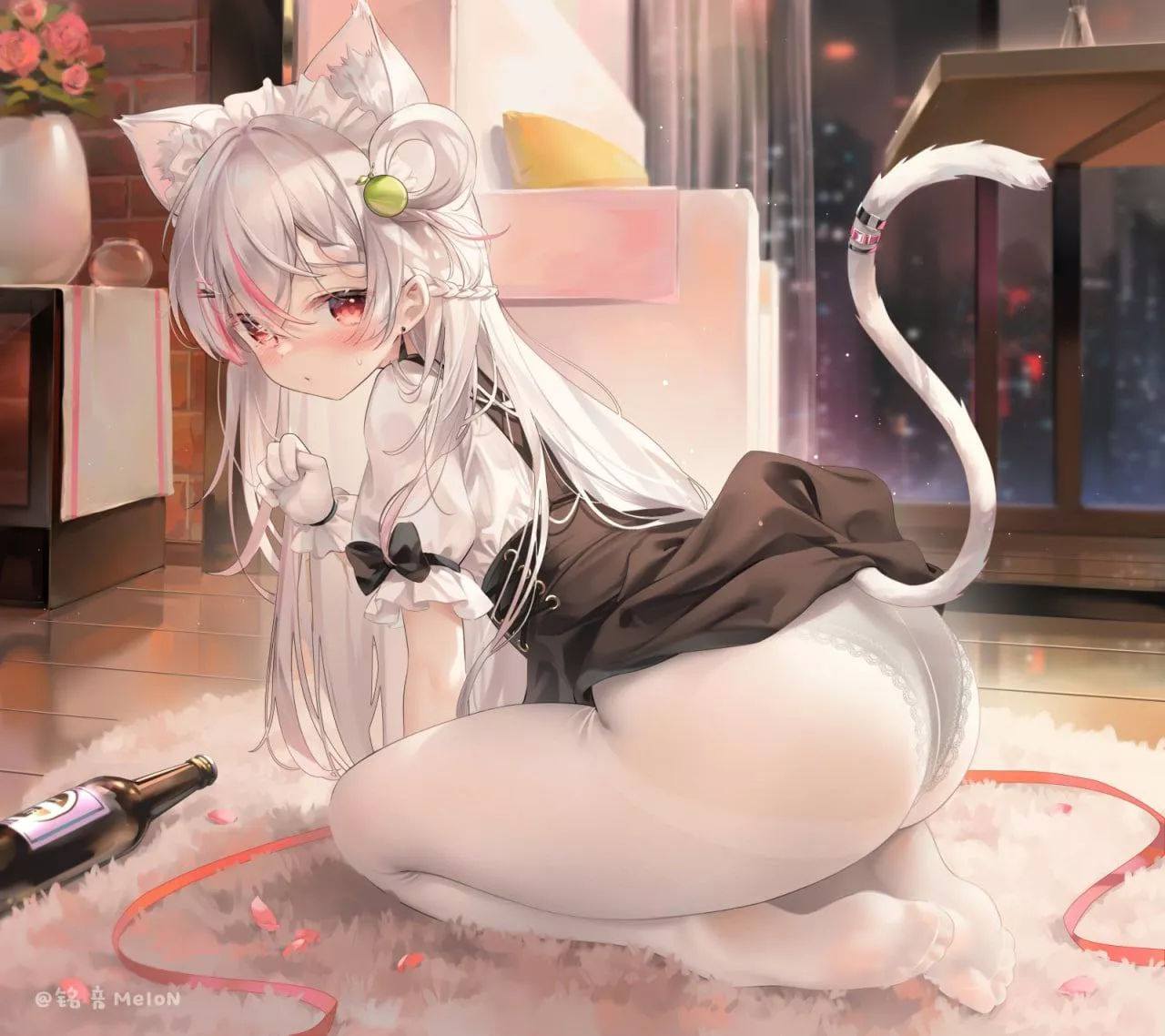 Catgirl in thighs