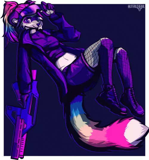 Cyberpunk Raccoon [OC @LiteralDeerIRL]