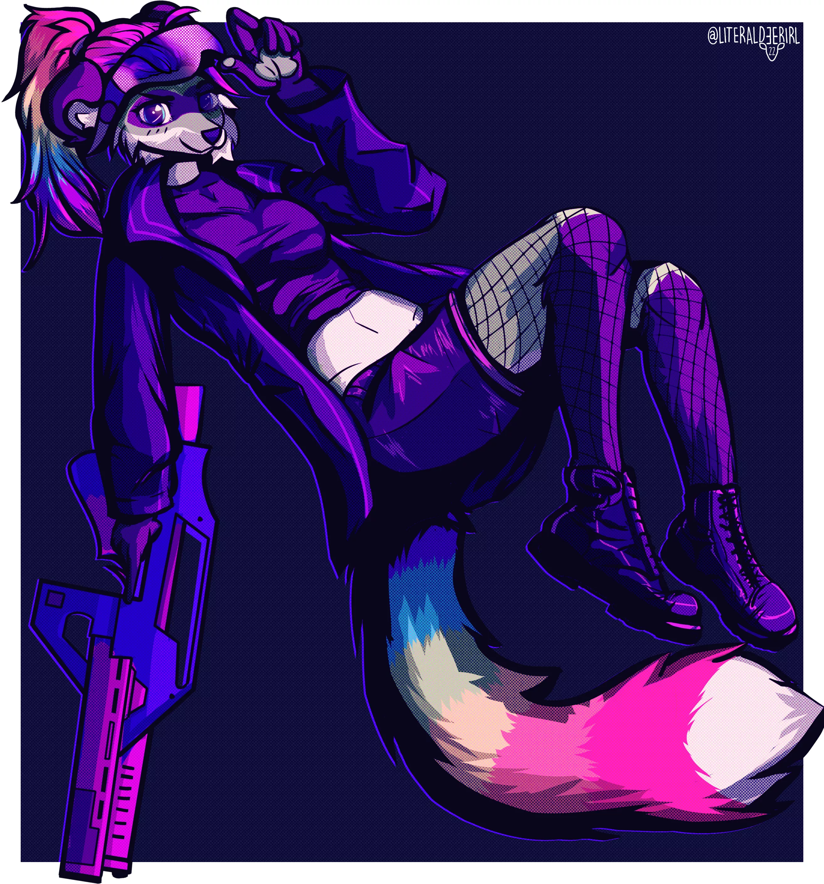 Cyberpunk Raccoon [OC @LiteralDeerIRL]