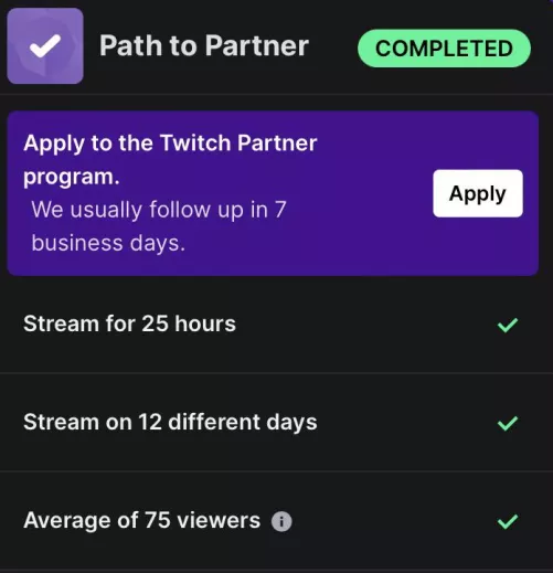 Finally able to apply for partner after 17 months! How long did it take you? If you are not partnered, how close are you and how long have you been streaming for?