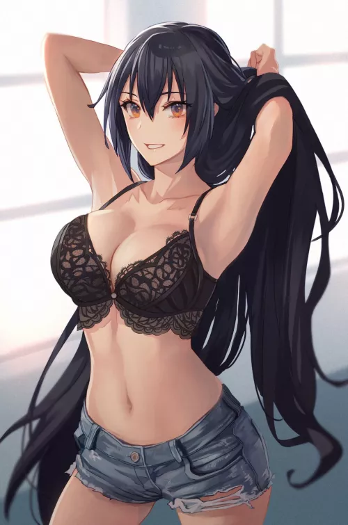 Hotpants Nagato with lingerie top [Kancolle]