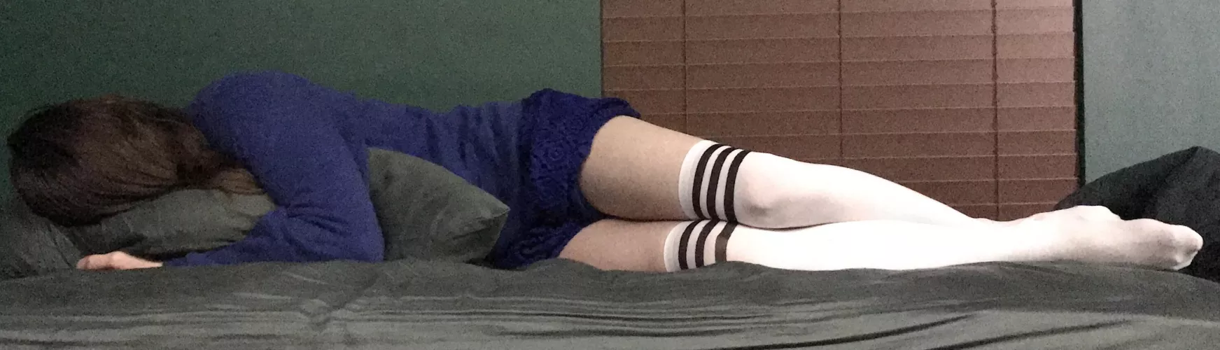 Hugging my pillow because I don’t have anyone to cuddle.