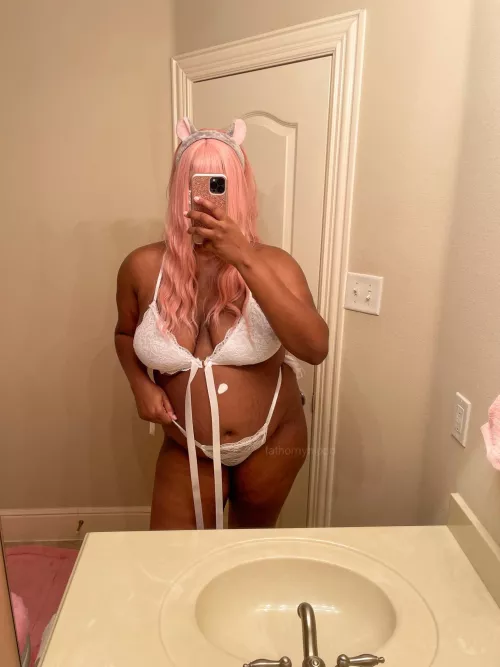 I hope you like white lingerie on dark skin!