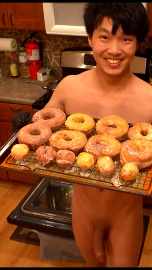 I made some donuts and donut holes. wanna try some?
