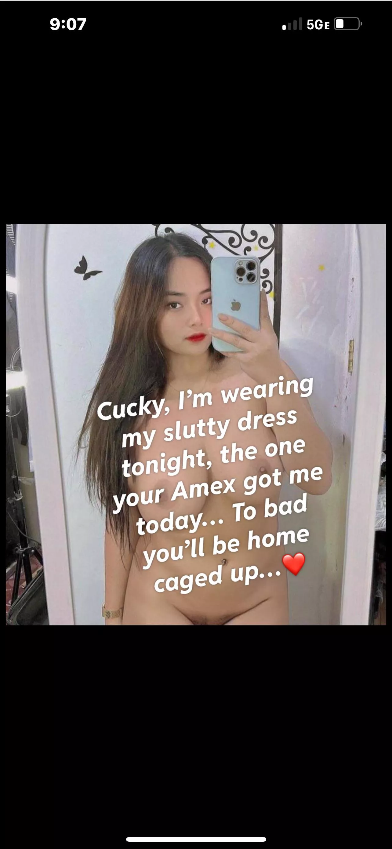 I’m wearing the dress you bought me today, out tonight