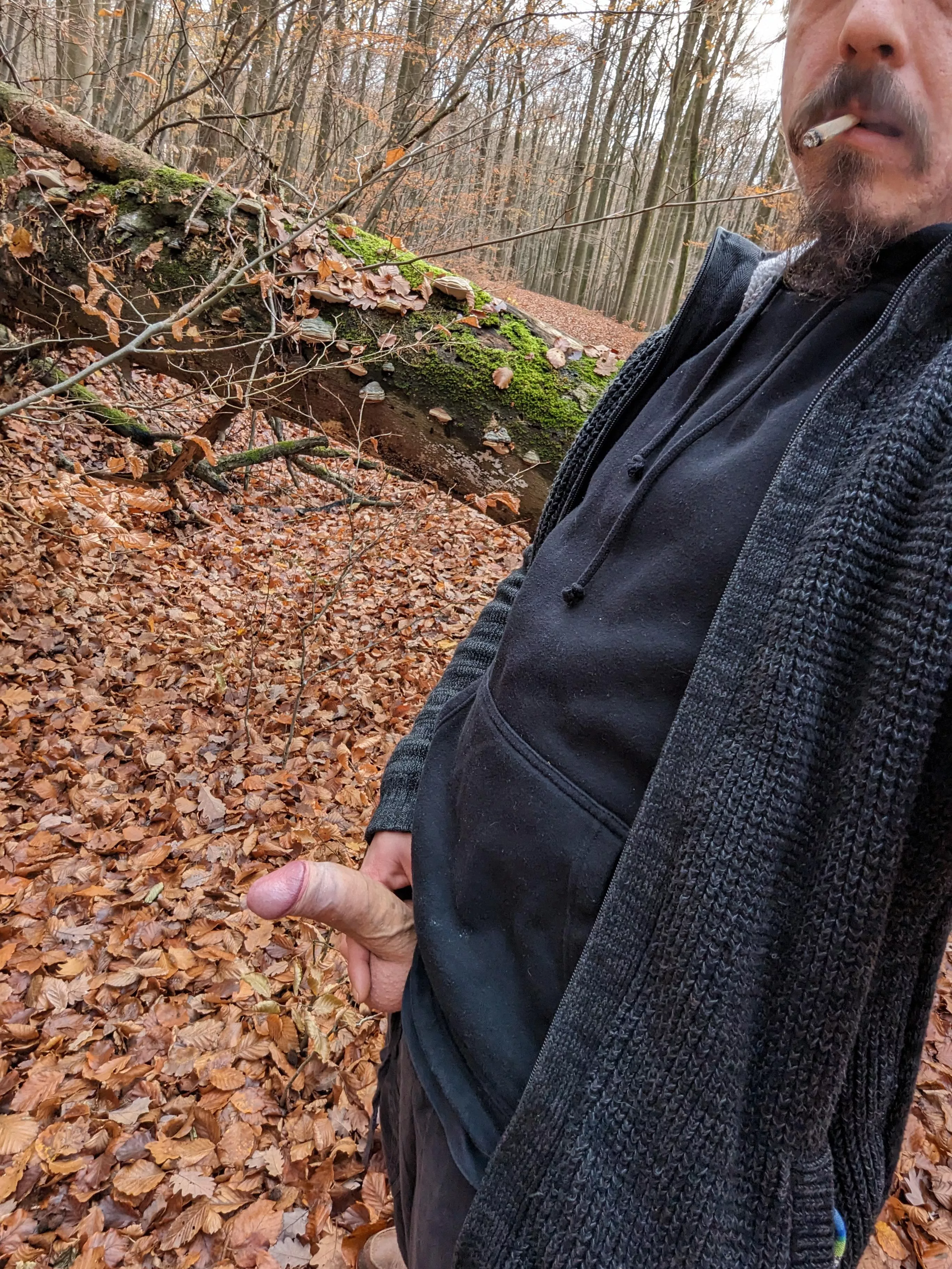 It's cold but I'm still hot. what would you do if you caught me on the way like that? [M]