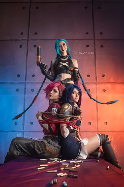 Jinx, Vi, Caitlyn by Miakanayuri, Grusha, Win Winry