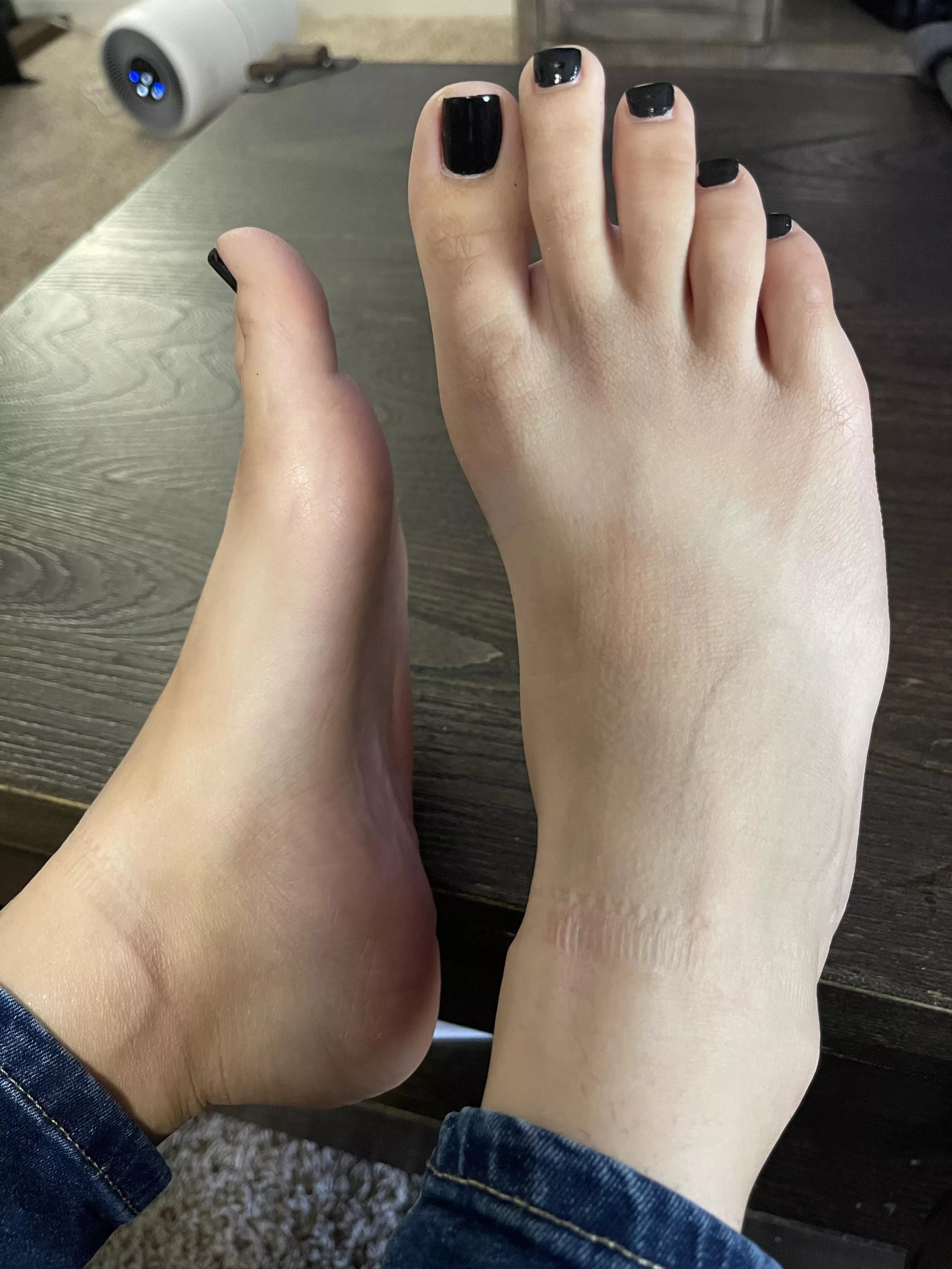 Just took my socks off.