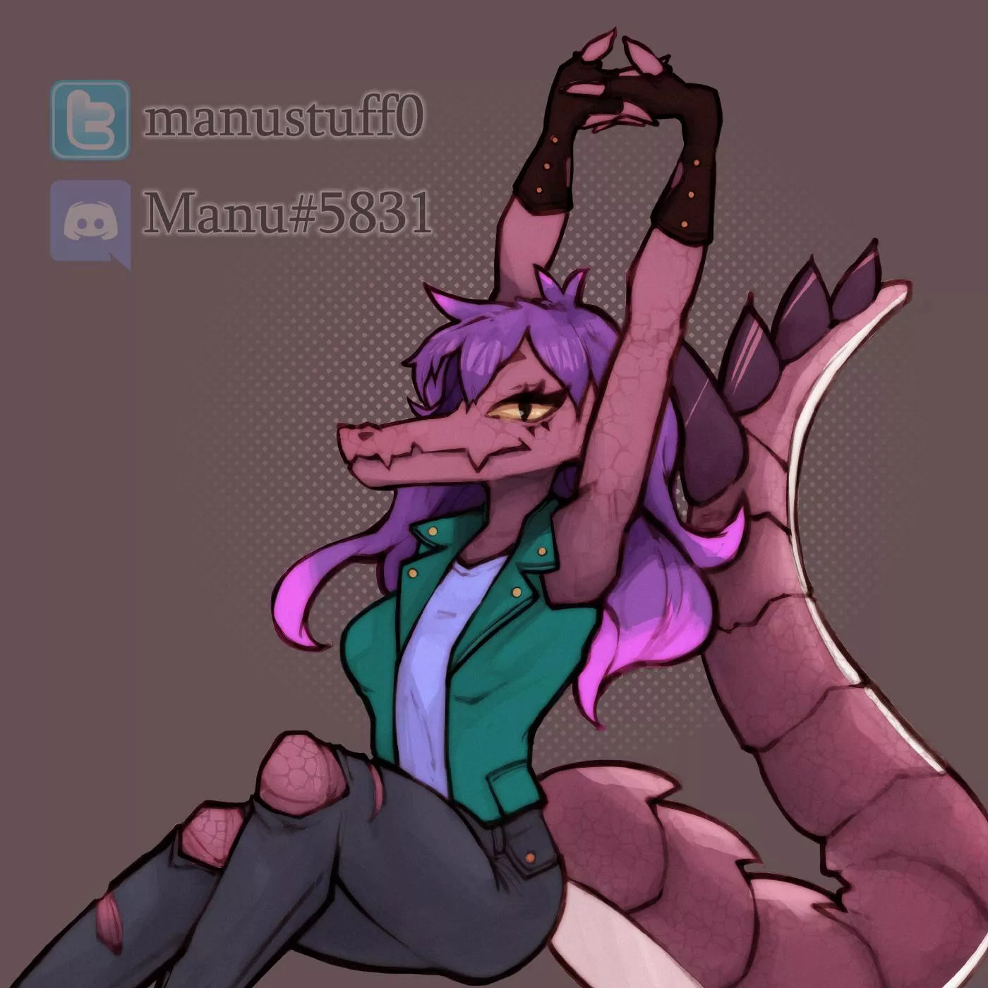 Last commission! A cute crocodile =D (Art by me, @Manustuff on Twitter)