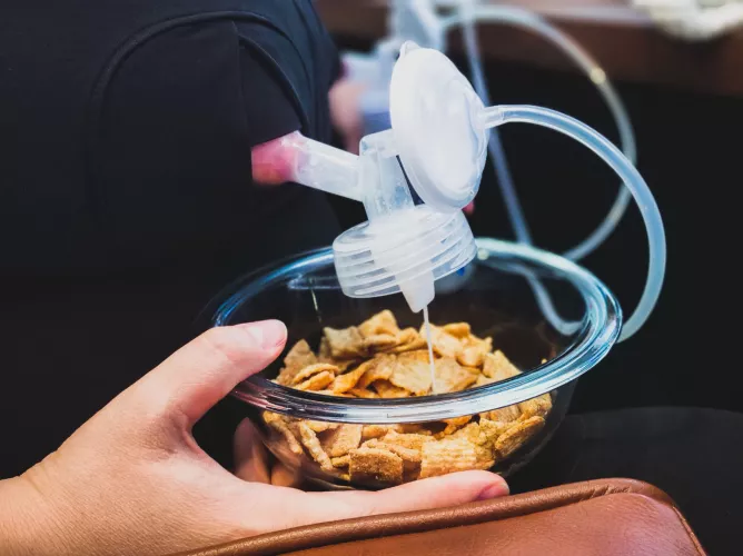 Mommy is making breakfast