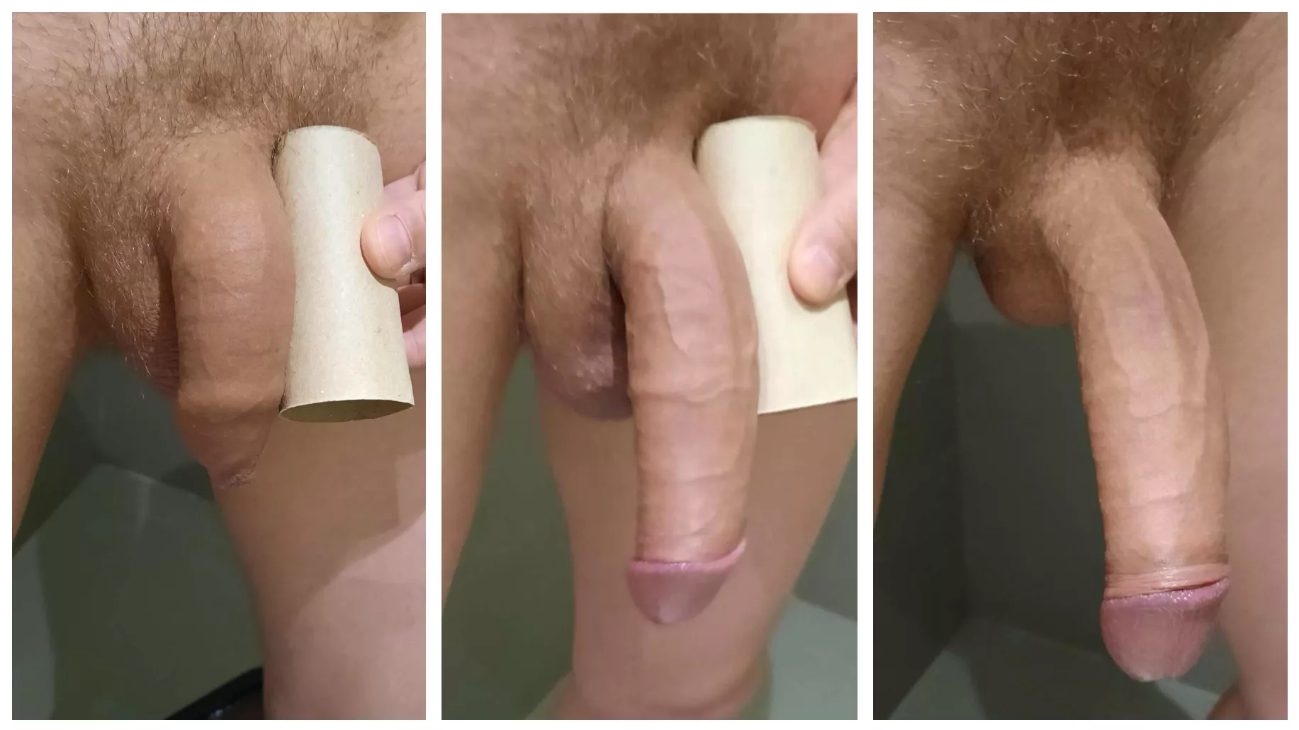 My softie, semi and hard cock compared