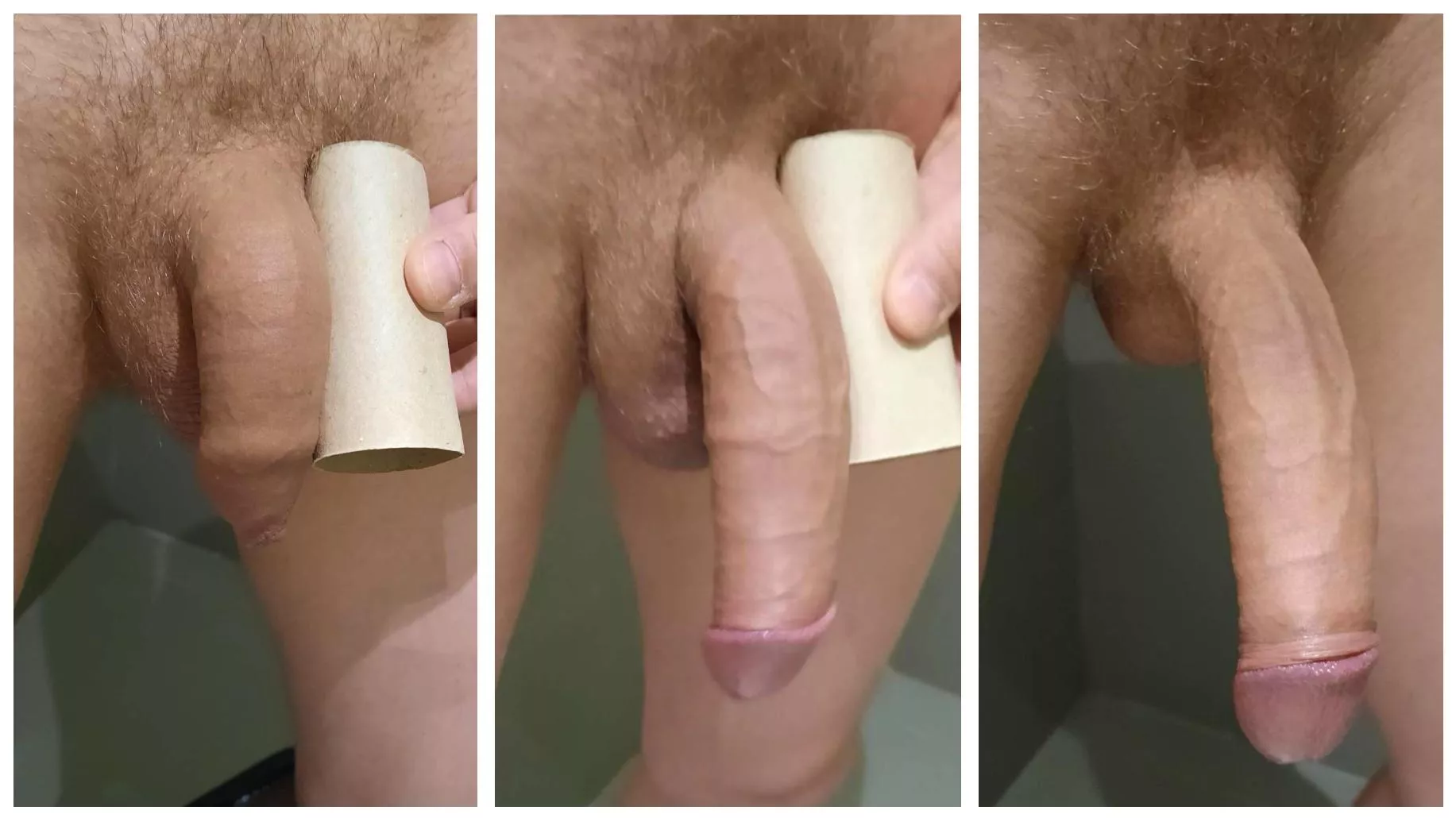 My softie, semi and hard cock compared