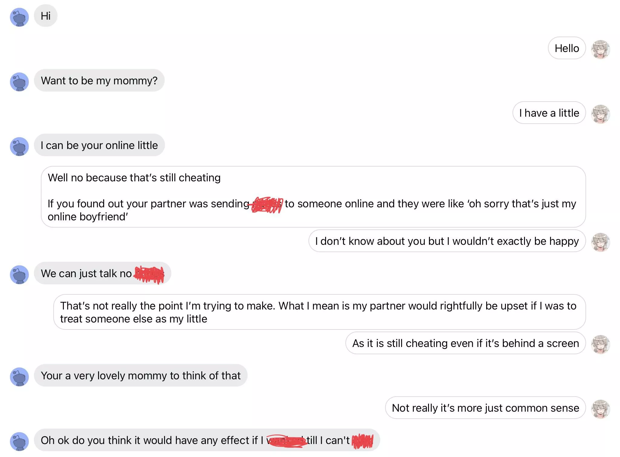 Not sure if I should be posting this here but 90% of messages I get are like this whenever I post or talk about anything related to Abdl. It is not an invitation to flood my inbox with whatever you even call this