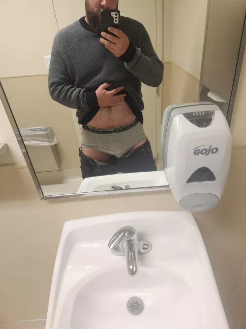 Quick break bathroom selfie