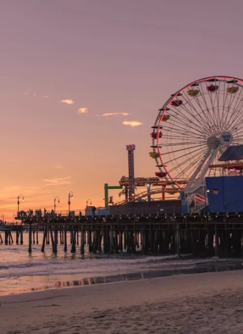 Santa Monica beach photographed yesterday evening