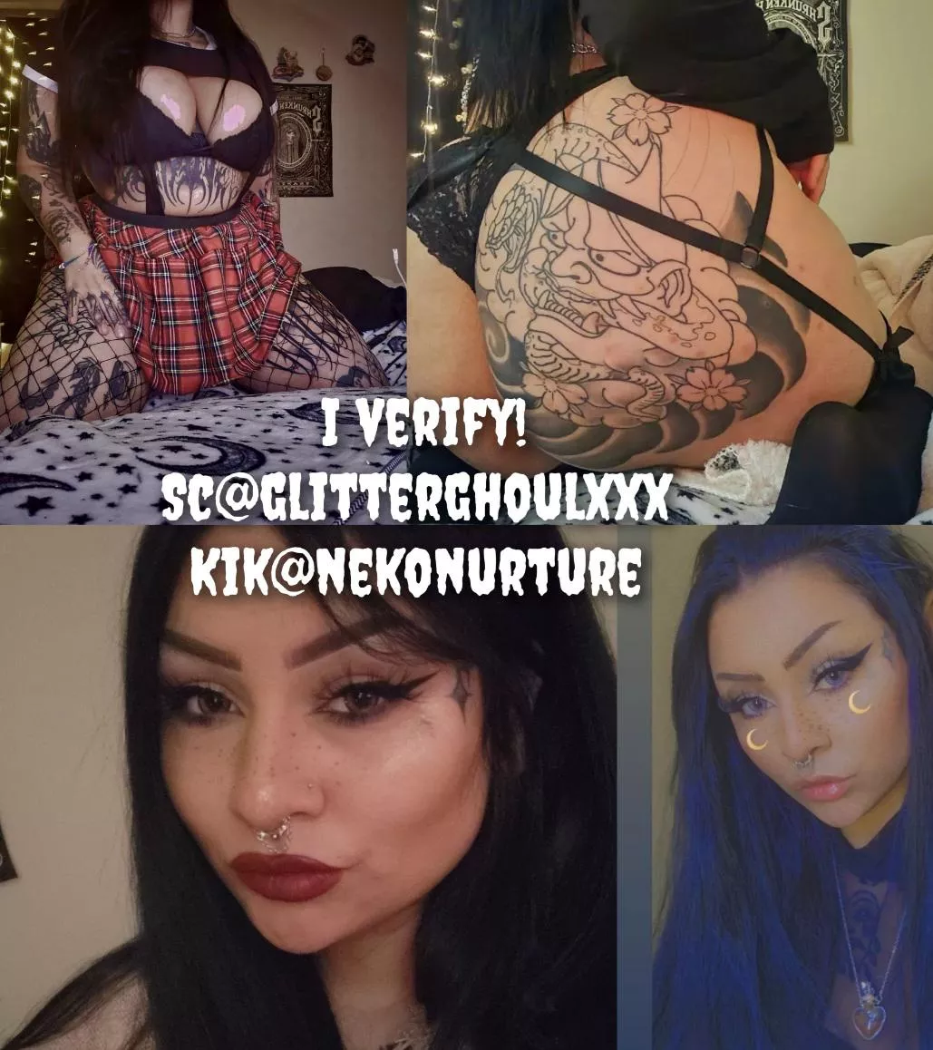 [Selling] thicc goth squirter offering cam, sext, daily or weekly gfe, custom content and more. KINK and fetish friendly. Any purchase $30+ receives free dropbox. I verify! Sc@glitterghoulxxx kik@nekonurture telegram@nekonurture