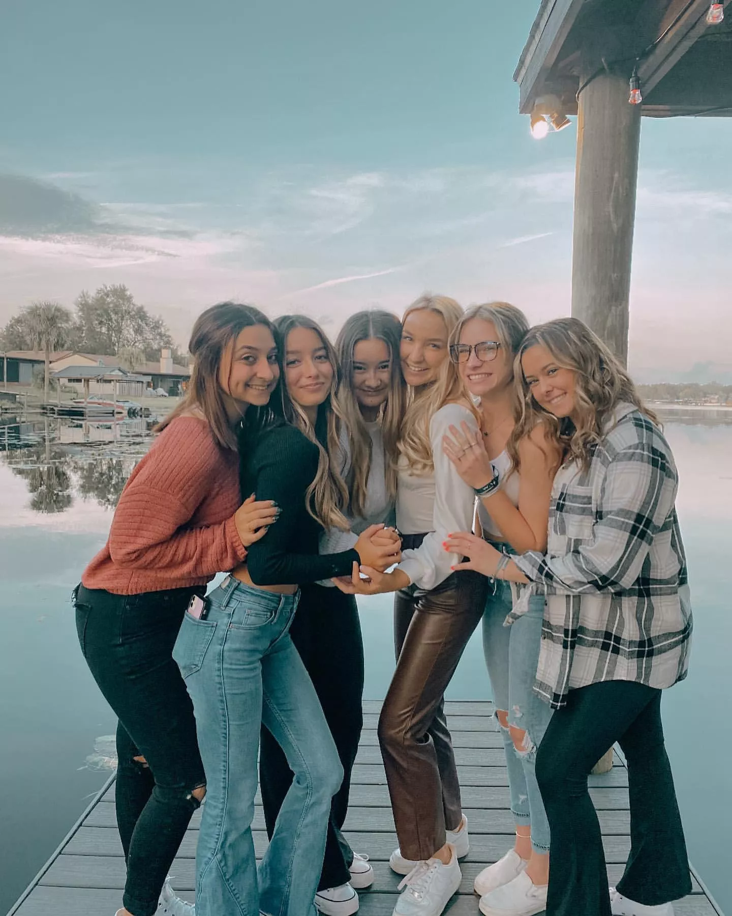 Six college gymnasts