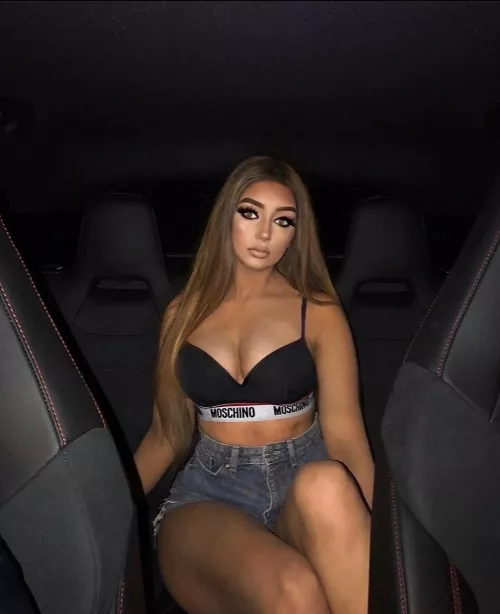 Waiting in the back of the car for whatever happens next