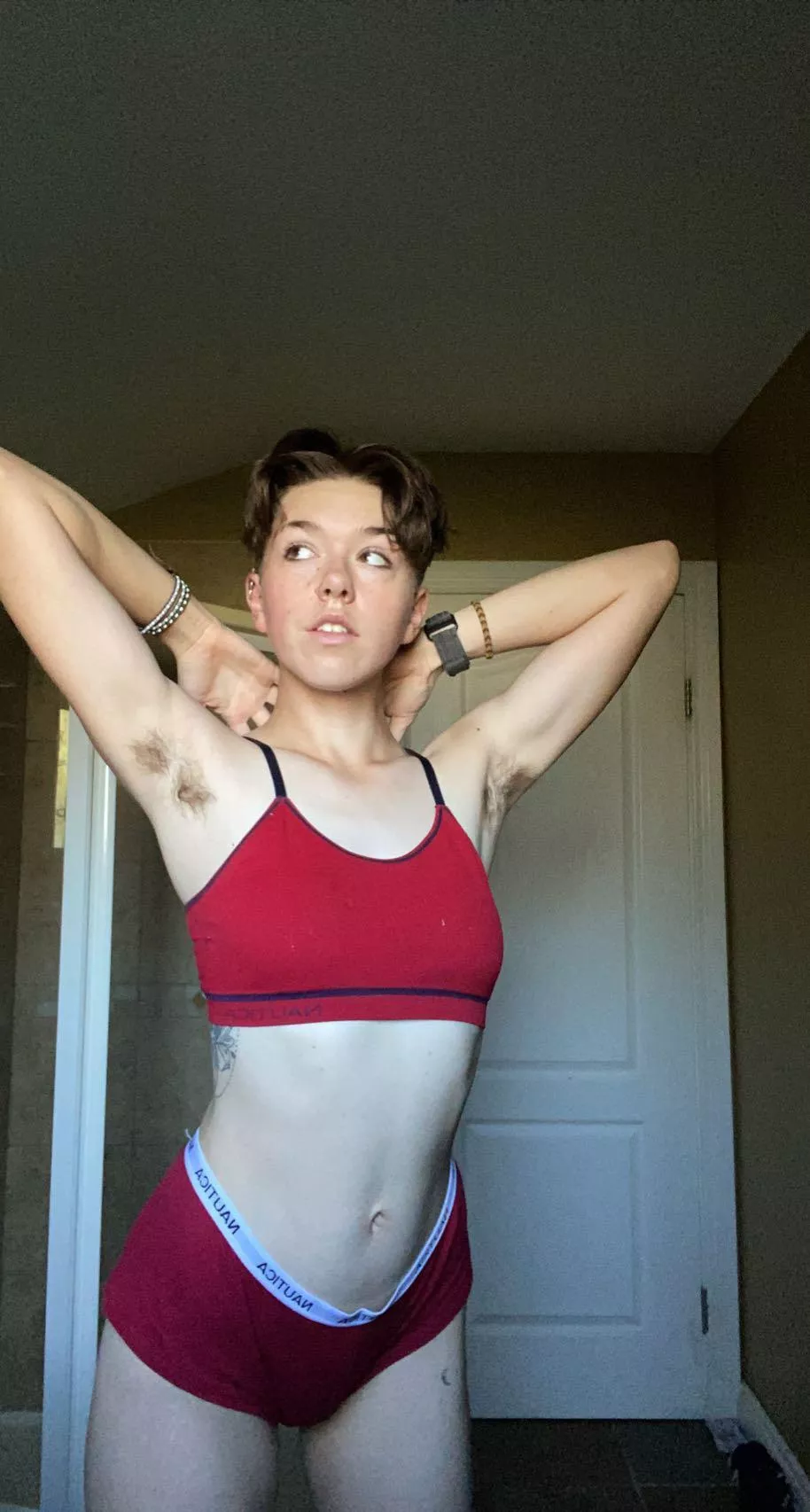 What’s hairy and sweaty and red all over?