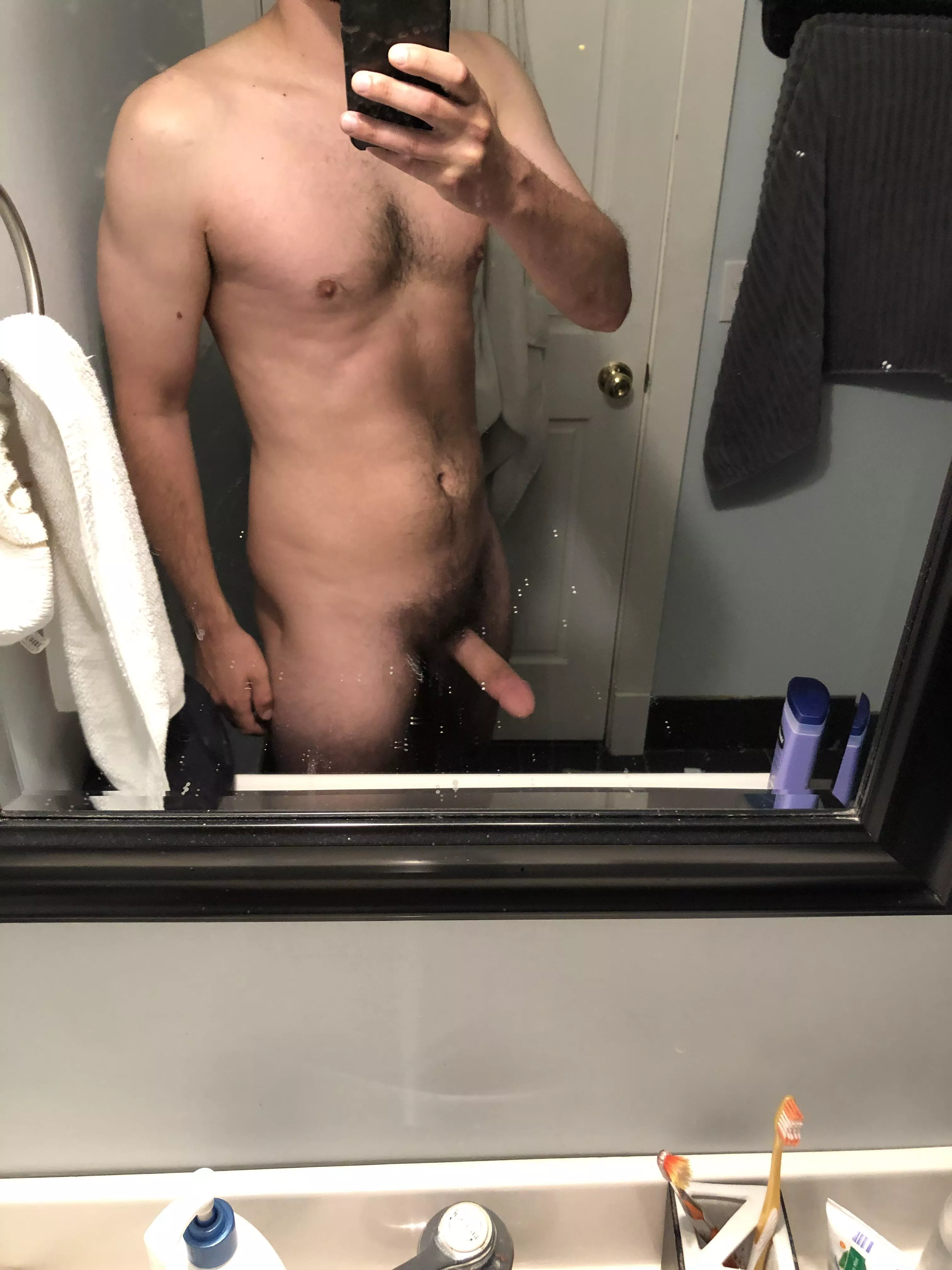 Woke up hungry for cock. Would you offer me yours?