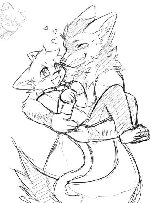 Being held by my bf. >w< (art by Waker6081)