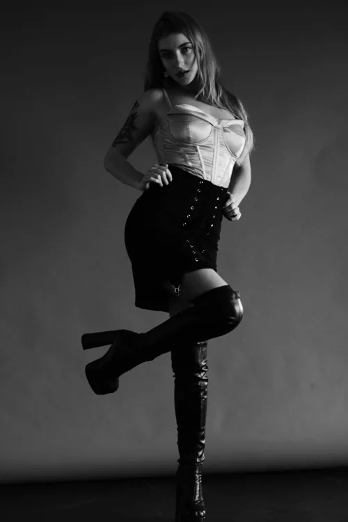 boots skirt and corset i think is perfect combination