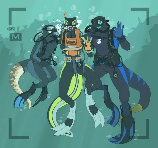 BorisDraws presents a unique kind of image. What are these Lizards up to?