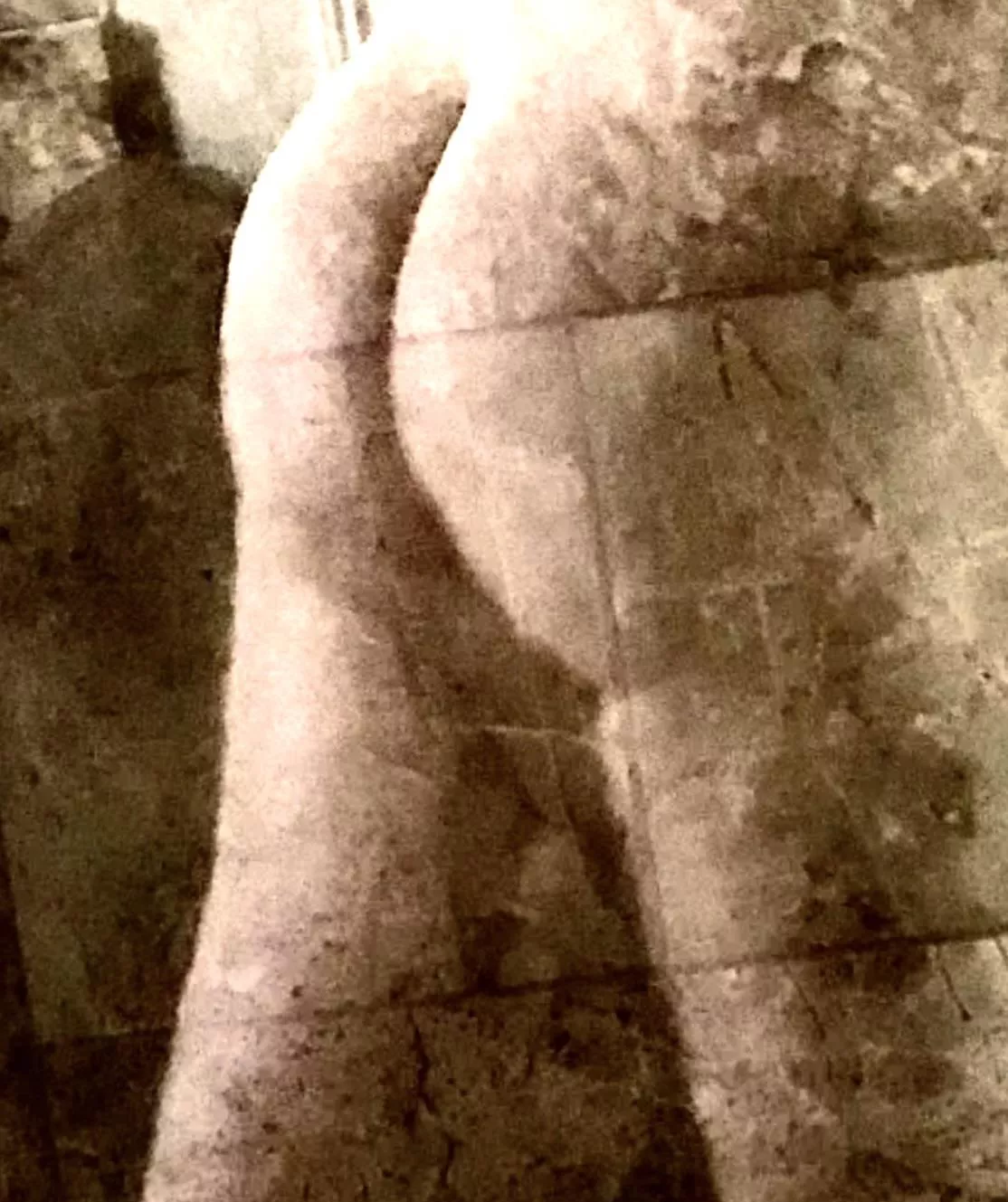 Bubble reflecting in the shower glass