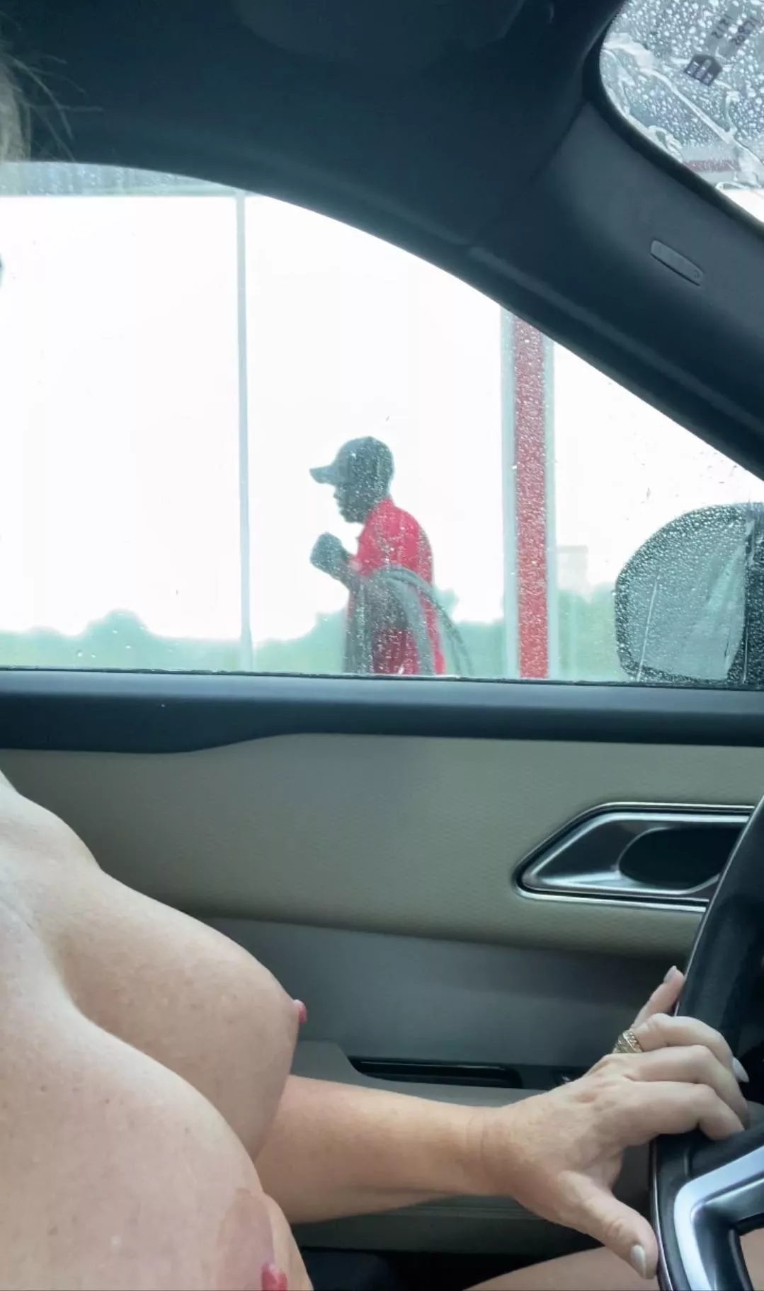 Driving through the car wash. If only this guy had looked left