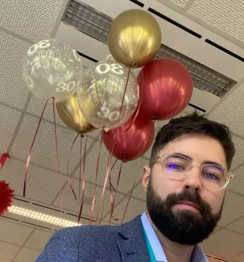 Feeling the love from my work team for my 30th birthday