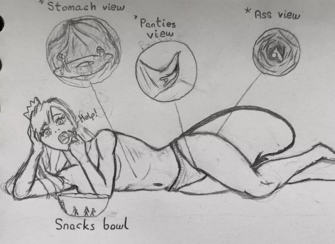 {image} A quick sketch of my character enjoying a movie night