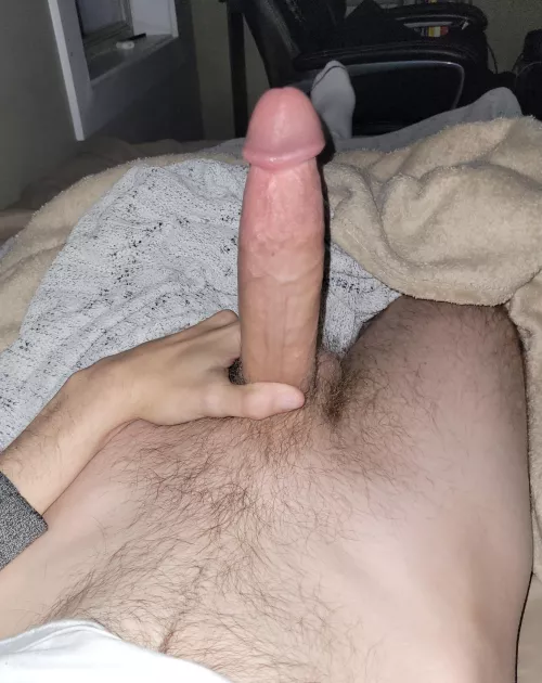 in bed alone with my big hard cock