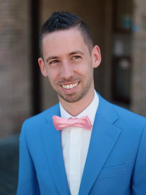 In formal clothing for once!