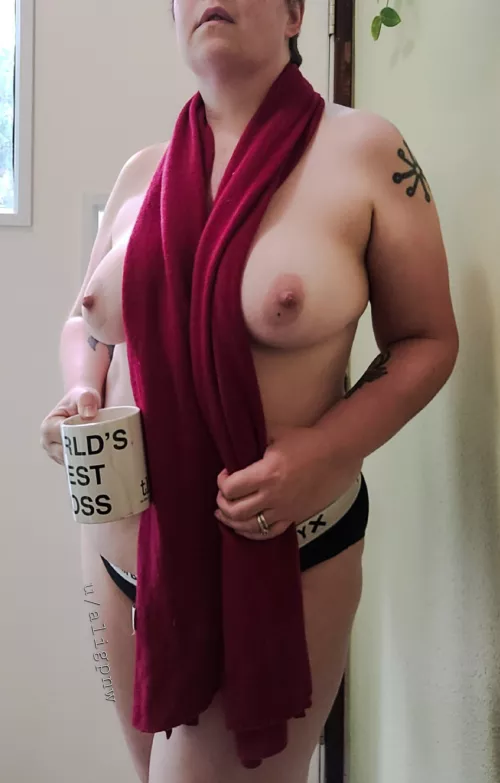 It was chilly earlier, needed a scarf & the big cup