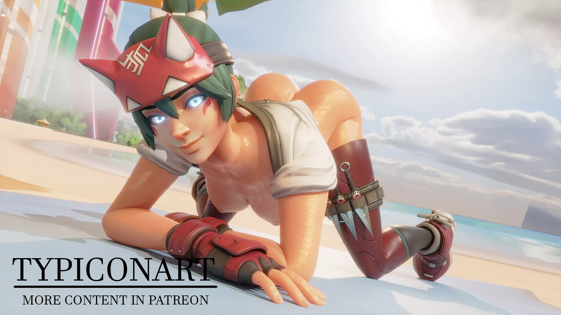 Kiriko on the beach. (Typiconart)