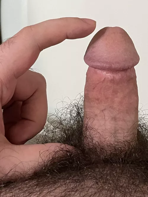 Measuring my cock with my fingers