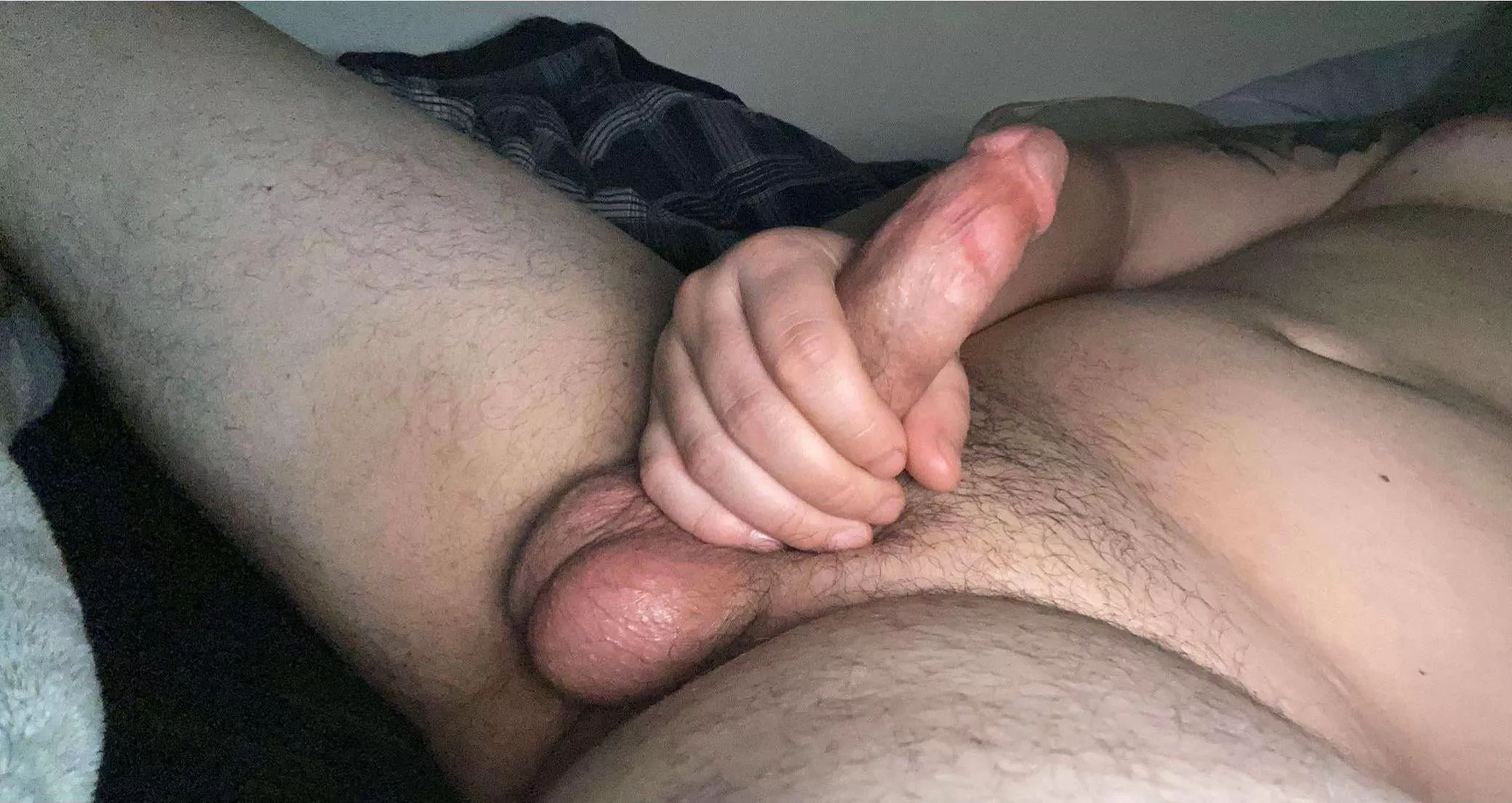 My balls are filled with cum. Who wants to drain them?