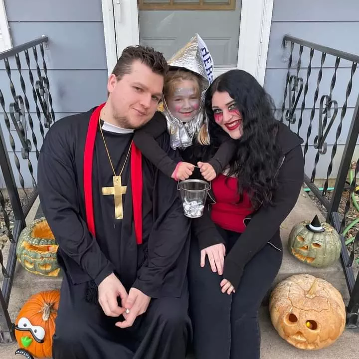 My HOT sexy WIFE EMMA WEARING HER sexy BLACK leggings ON HALLOWEEN