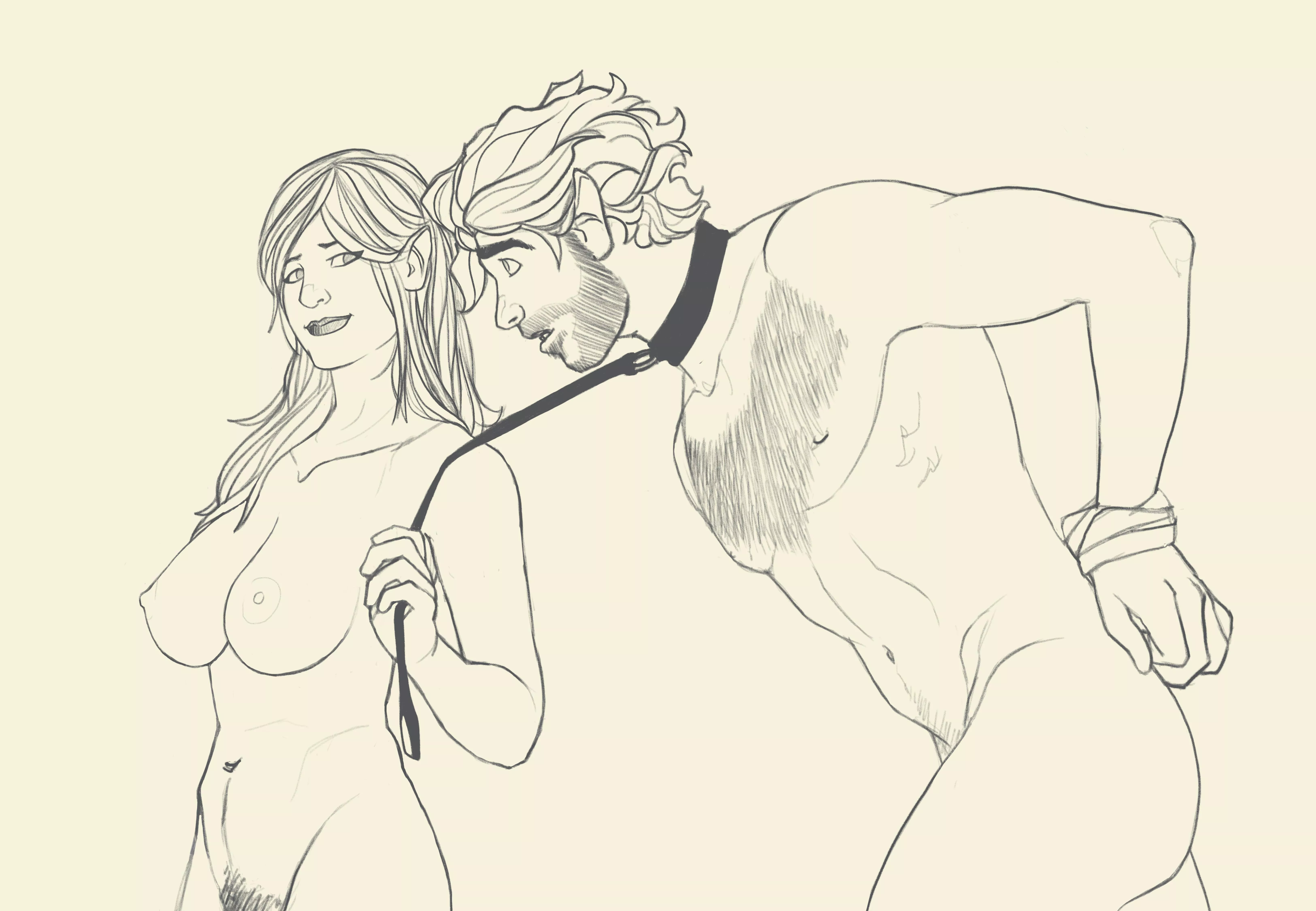 Obedience training a half-orc…