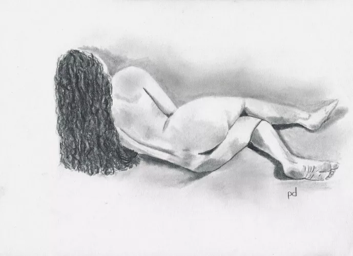 Reclining Curly Haired Nude wife of a redditor