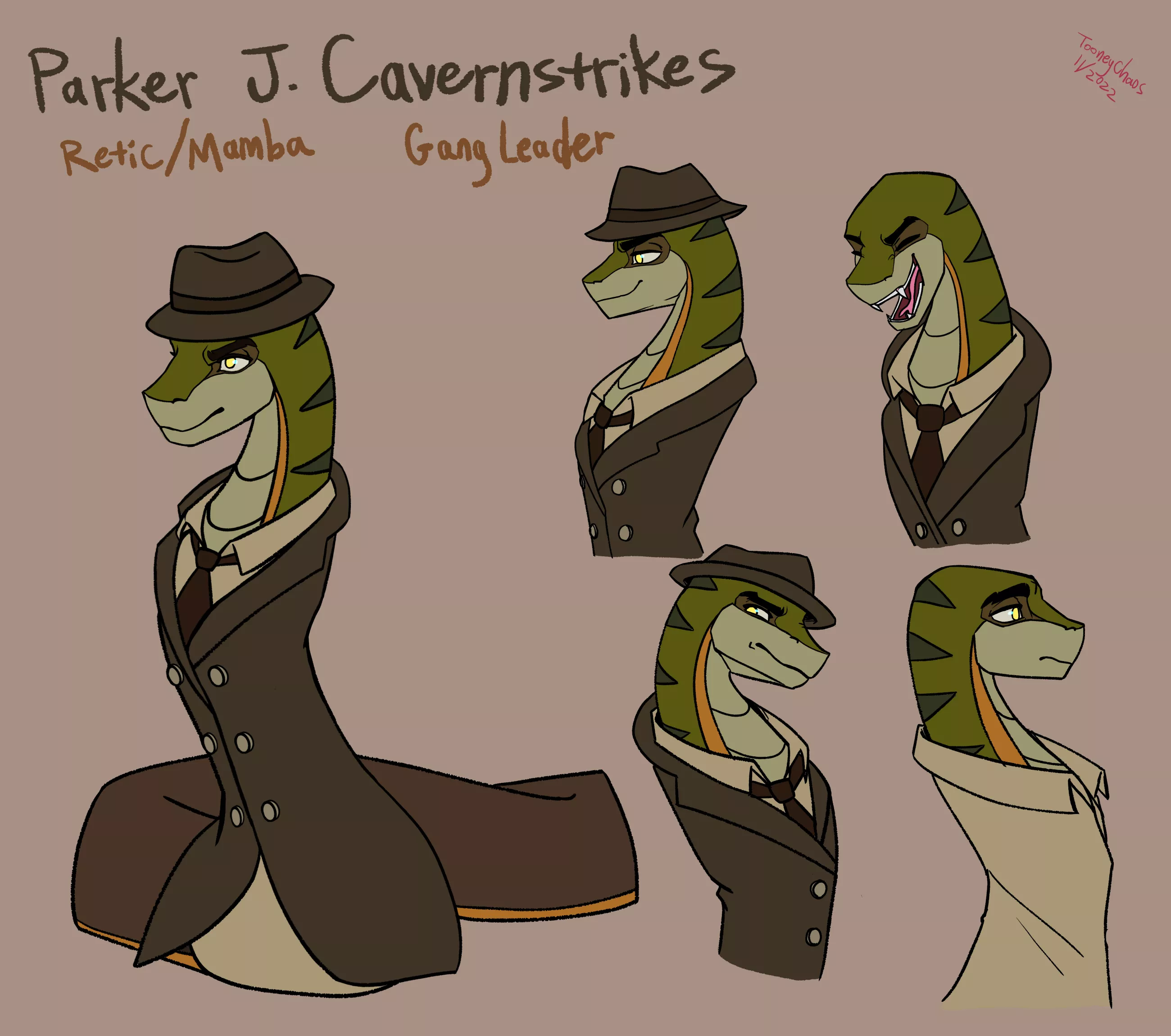 Rough Concept of Another Snek :3 Parker is the leader/boss of his gang! (Art by Me)