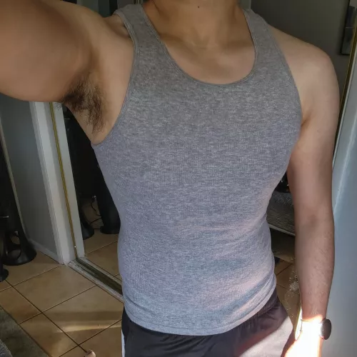 Sweaty after running errands