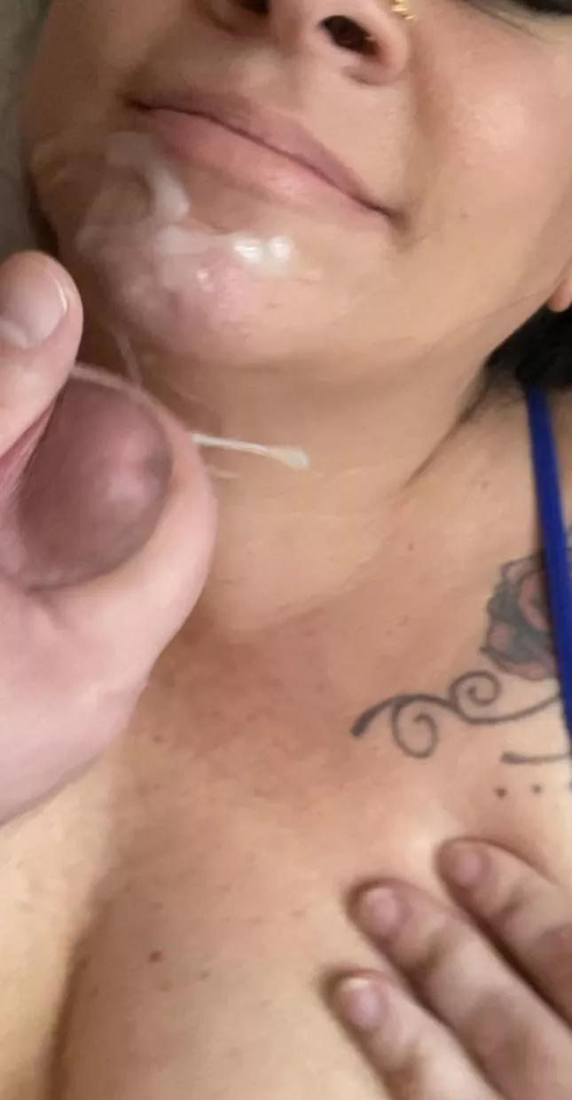 Wifey loving her facial.