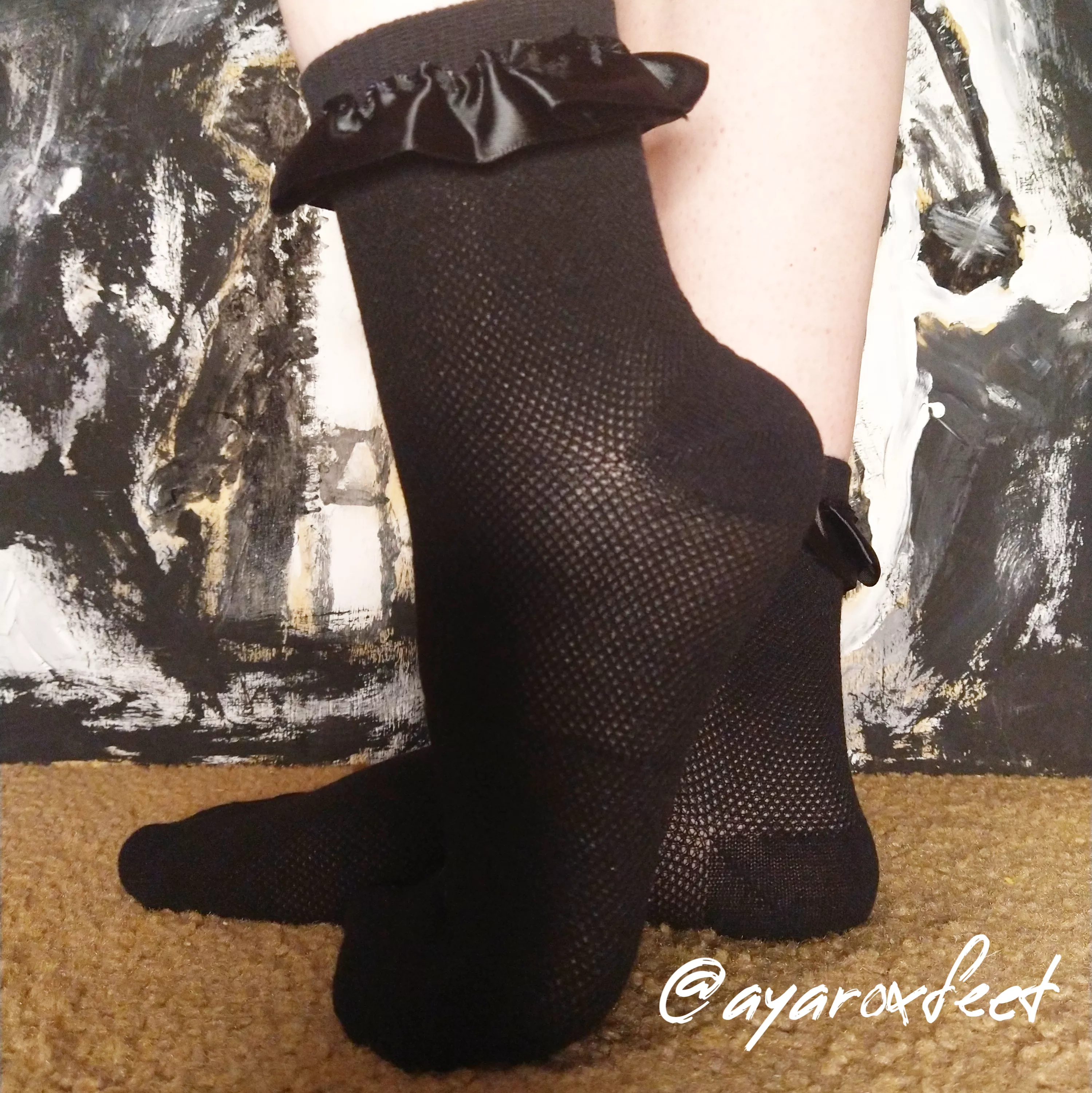 Black and cotton with a little peek of what's underneath (F)